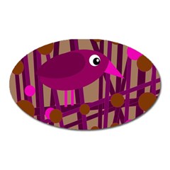 Cute Magenta Bird Oval Magnet by Valentinaart