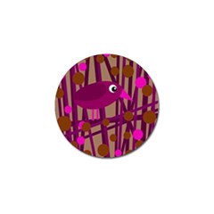 Cute Magenta Bird Golf Ball Marker (10 Pack) by Valentinaart