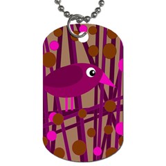 Cute Magenta Bird Dog Tag (two Sides) by Valentinaart