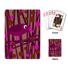 Cute Magenta Bird Playing Card by Valentinaart