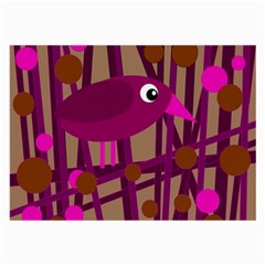 Cute Magenta Bird Large Glasses Cloth (2-side) by Valentinaart