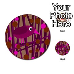 Cute Magenta Bird Multi-purpose Cards (round)  by Valentinaart