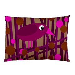 Cute Magenta Bird Pillow Case by Valentinaart