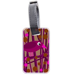 Cute Magenta Bird Luggage Tags (two Sides) by Valentinaart