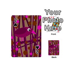 Cute Magenta Bird Playing Cards 54 (mini)  by Valentinaart