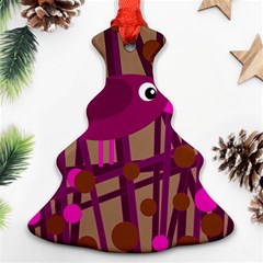 Cute Magenta Bird Christmas Tree Ornament (2 Sides) by Valentinaart