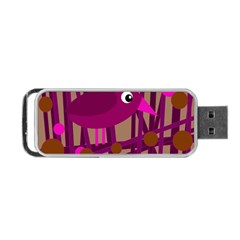 Cute Magenta Bird Portable Usb Flash (one Side) by Valentinaart