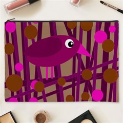 Cute Magenta Bird Cosmetic Bag (xxxl)  by Valentinaart