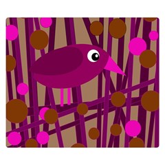 Cute Magenta Bird Double Sided Flano Blanket (small)  by Valentinaart