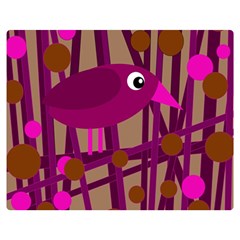 Cute Magenta Bird Double Sided Flano Blanket (medium)  by Valentinaart