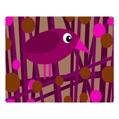 Cute Magenta Bird Double Sided Flano Blanket (large)  by Valentinaart