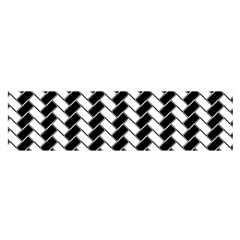 Black And White Herringbone Satin Scarf (oblong)