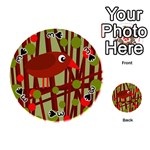 Red cute bird Playing Cards 54 (Round)  Front - Spade3