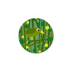 Cute Green Bird Golf Ball Marker (4 Pack) by Valentinaart