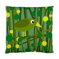 Cute Green Bird Standard Cushion Case (one Side) by Valentinaart