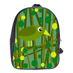 Cute Green Bird School Bags(large)  by Valentinaart