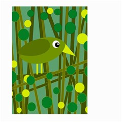 Cute Green Bird Large Garden Flag (two Sides) by Valentinaart