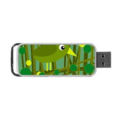 Cute Green Bird Portable Usb Flash (two Sides) by Valentinaart