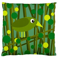 Cute Green Bird Large Flano Cushion Case (one Side) by Valentinaart