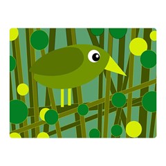 Cute Green Bird Double Sided Flano Blanket (mini)  by Valentinaart