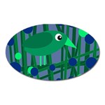 Green and blue bird Oval Magnet Front