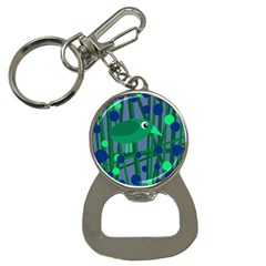 Green And Blue Bird Bottle Opener Key Chains by Valentinaart