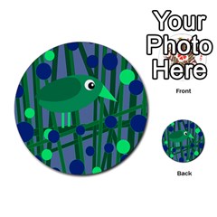 Green And Blue Bird Multi-purpose Cards (round)  by Valentinaart