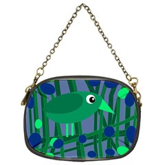 Green And Blue Bird Chain Purses (one Side)  by Valentinaart