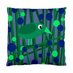 Green And Blue Bird Standard Cushion Case (two Sides) by Valentinaart