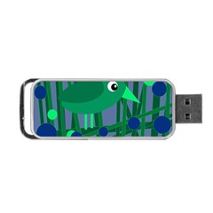 Green And Blue Bird Portable Usb Flash (one Side) by Valentinaart