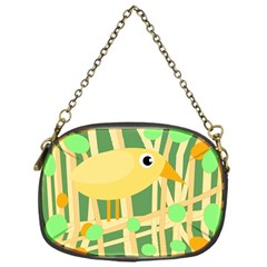 Yellow Little Bird Chain Purses (one Side)  by Valentinaart