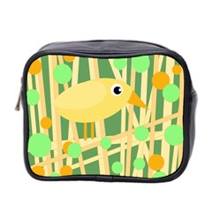 Yellow Little Bird Mini Toiletries Bag 2-side by Valentinaart