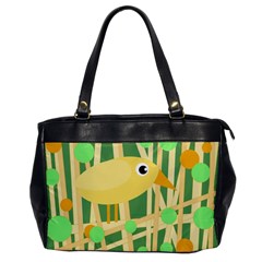 Yellow Little Bird Office Handbags by Valentinaart