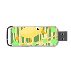 Yellow Little Bird Portable Usb Flash (two Sides) by Valentinaart