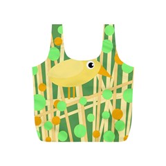 Yellow Little Bird Full Print Recycle Bags (s)  by Valentinaart