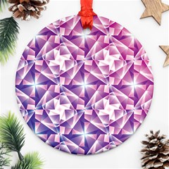 Purple Shatter Geometric Pattern Ornament (round)  by TanyaDraws