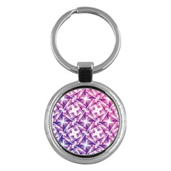 Purple Shatter Geometric Pattern Key Chains (round)  by TanyaDraws