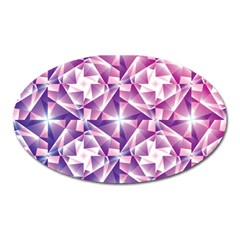 Purple Shatter Geometric Pattern Oval Magnet by TanyaDraws