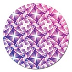 Purple Shatter Geometric Pattern Magnet 5  (Round) Front