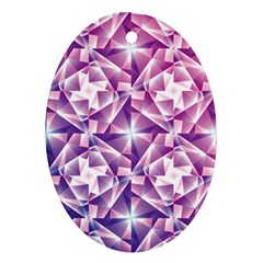 Purple Shatter Geometric Pattern Oval Ornament (two Sides)