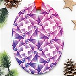 Purple Shatter Geometric Pattern Oval Ornament (Two Sides) Back