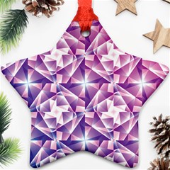 Purple Shatter Geometric Pattern Star Ornament (two Sides)  by TanyaDraws