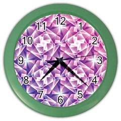 Purple Shatter Geometric Pattern Color Wall Clocks by TanyaDraws