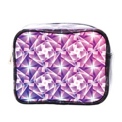 Purple Shatter Geometric Pattern Mini Toiletries Bags by TanyaDraws