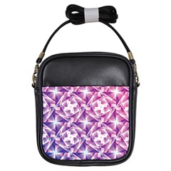 Purple Shatter Geometric Pattern Girls Sling Bags by TanyaDraws