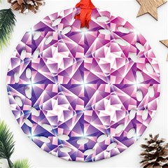 Purple Shatter Geometric Pattern Ornament (round Filigree)  by TanyaDraws