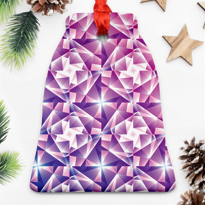 Purple Shatter Geometric Pattern Ornament (Bell) 