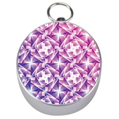 Purple Shatter Geometric Pattern Silver Compasses by TanyaDraws