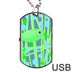 Green bird Dog Tag USB Flash (One Side) Front