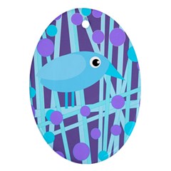 Blue and purple bird Ornament (Oval) 